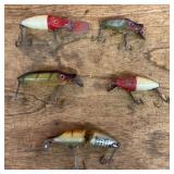 5 Heddon fishing lures