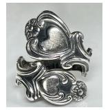 Sterling silver bypass spoon ring