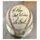 Autographed Lou Brock baseball