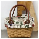 Longaberger basket with handles and liner