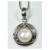 Sterling silver pearl necklace