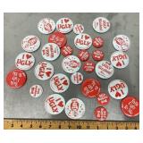 Group of Budweiser ugly bartender pin back buttons