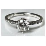 Pandora sterling silver ring with clear stone