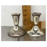 Weighted sterling candle holders