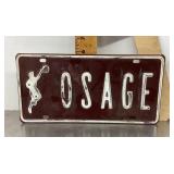 Osage license plate
