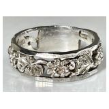 Cut sterling silver ring