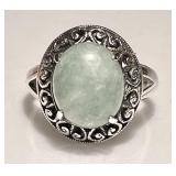 Sterling silver jade ring