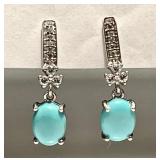 Sterling silver turquoise dangle earrings