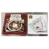 Cookie plate and Christmas tree dish