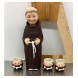 Goebel Friar Tuck decanter and cups