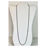30" sterling silver bead necklace