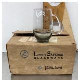 4 Libbey smoked glass mugs
