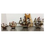 4 sailing ship models