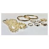 10k gold jewelry cleanup lot with baby rings