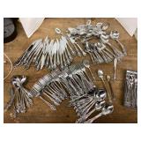 Large set Oneida Community stainless flatware