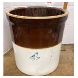 4-gallon stoneware crock --cracked
