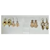 4 pair antique gold filled earrings