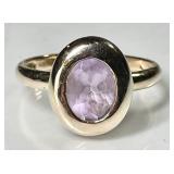 Gold over sterling silver amethyst ring