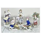 5 antique Sitzendorf & Edme Samson porcelain