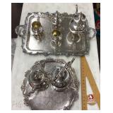 2 silverplate tea sets
