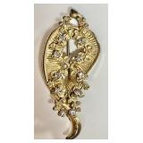 Miriam Haskell goldtone rhinestone brooch