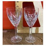 2 Waterford crystal wine glasses