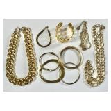 Goldtone costume jewelry necklaces & bracelets