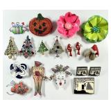 Costume jewelry holiday & novelty brooches
