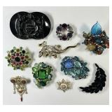 10 costume jewelry brooches