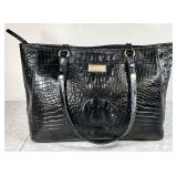 Brahmin black croc embossed leather purse