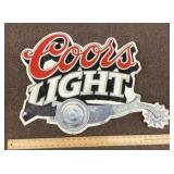 Coors Light diecut metal sign