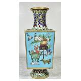 10" cloisonne brass Asian vase