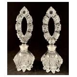 Pair of pressed glass perfume bottles