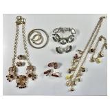 5 costume bracelet, necklace, earrings sets