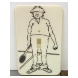 Tennis player light switch cover