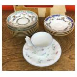 Demitasse saucers and 1 cup & saucer set