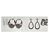 4 pair sterling silver earrings
