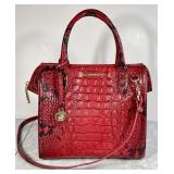 Brahmin red "Caroline" croc embossed purse