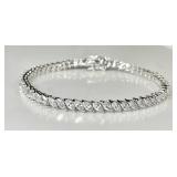 Sterling silver tennis bracelet with clear stones