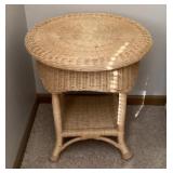 Wicker side table