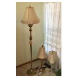 Floor lamp and 2 table lamps