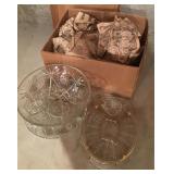 Punch bowl, cups, cake plates