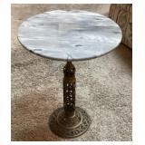 Round metal pedestal side table 17" tall