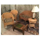 5 pieces of wicker furniture
