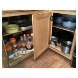 Contents of 2 lower kitchen cabinets