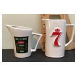2 advertising bar pitchers