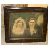 Antique hand colored wedding portrait