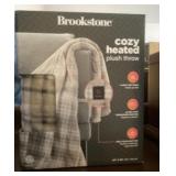 NEW Brookstone cozy heated plush throw