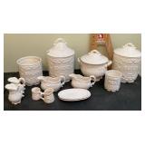 Canister set with matching sauceboats & shakers