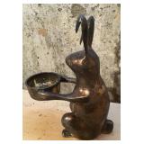 Brass rabbit tea lite holder